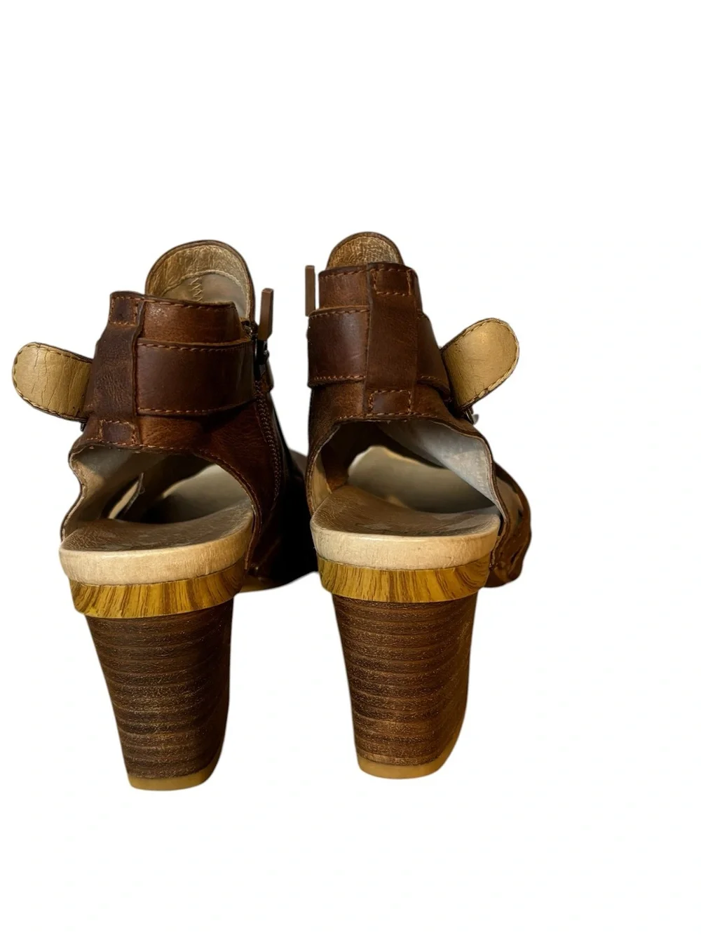 Dansko Arlene Brown Leather Block Heel Side Zip Sandals US Size 8.5 EU 39 - Picture 5 of 6